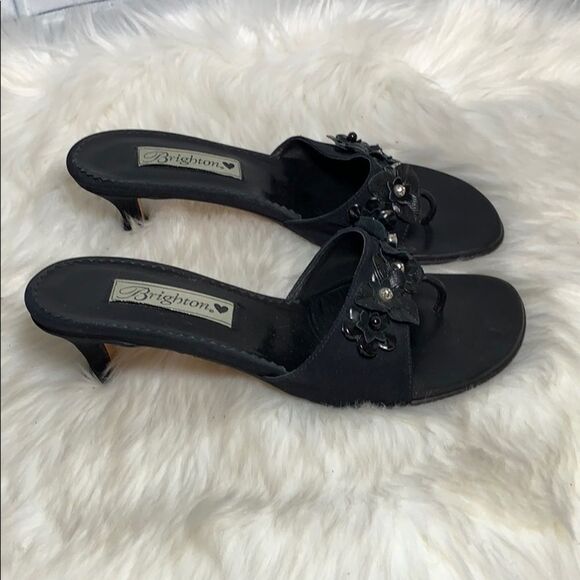 Brighton Black Mules with Embellished Detail - Picture 4 of 6